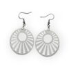 Lightweight white acrylic earrings with 60s-inspired design