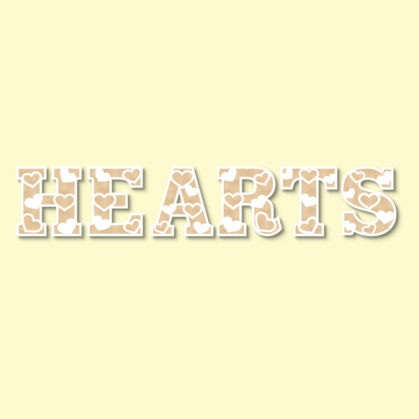 hearts wooden letters