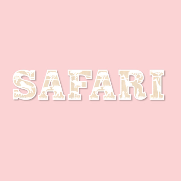 safari wooden letters